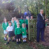 The Mayor opens Frisby CofE Primary School's new pond and forest school area