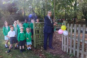 The Mayor opens Frisby CofE Primary School's new pond and forest school area