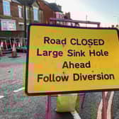 A sign advising of the closure of Thorpe Road