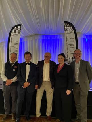 Pictured at the launch of The Stockyard, from left, Hugh Brown (CEO of Gillstream Markets), Stephen Hallam (chair of the Melton and Belvoir Agricultural Society), Councillor Rob Bindloss (portfolio holder for growth and prosperity at Melton Borough Council), Melton MP Alicia Kearns and Edd de Coverly (chief executive of Melton Borough Council)