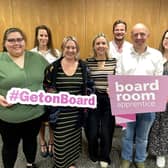 (L-R) Jennifer McMahon, Veronika Toth, Becky Reid, Lou Welham, Fred Sworder, Rodrigo Voss, Nicola Ch