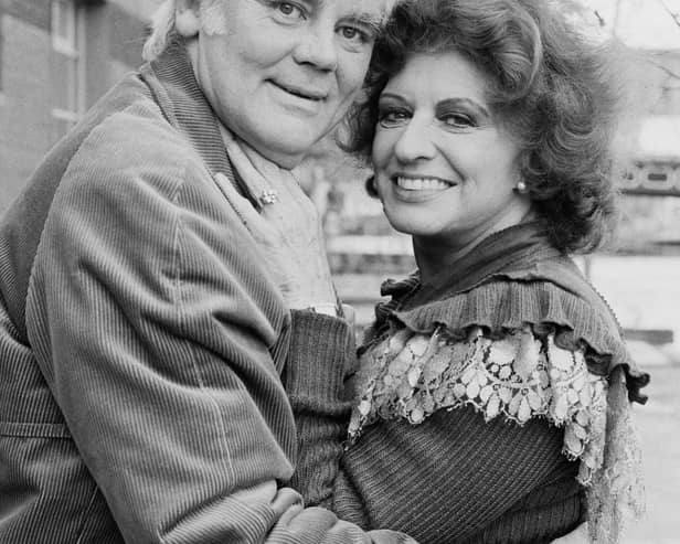 Pat Phoenix with Tony Booth whom she married in a dramatic hospital wedding after diagnosis with cancer (photo: Getty Images)