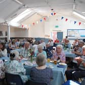 The buffet lunch at Harby village hall in honour of the Royal British Legion