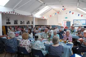 The buffet lunch at Harby village hall in honour of the Royal British Legion