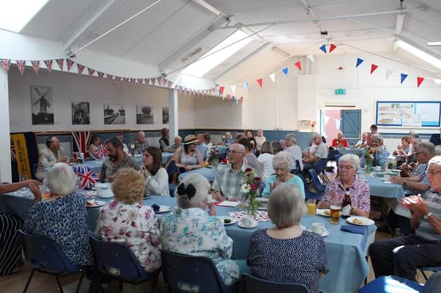 The buffet lunch at Harby village hall in honour of the Royal British Legion