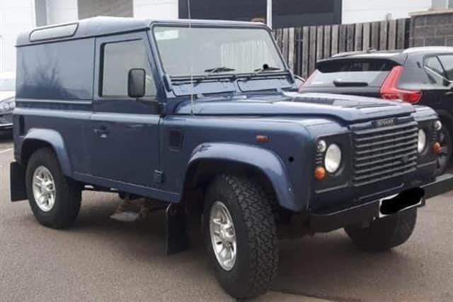 The Land Rover Defender stolen at Stathern