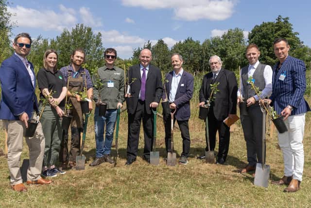 The ceremonial planting of rare black poplar trees marked the launch of the LNRS at Brooksby College