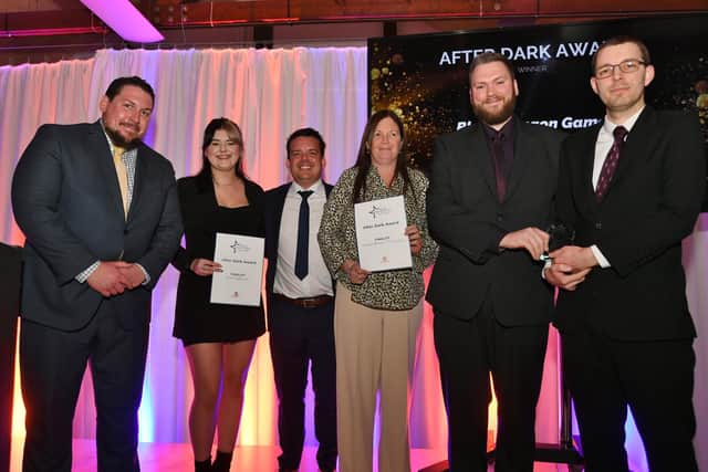  Melton Times Best of Melton Awards 2022.  
After Dark Award winners  sponsored by Melton Mowbray Bid - Black Dragon Games with runners-up Sharon Brown,  The Grapes and  Brentingby Gin  