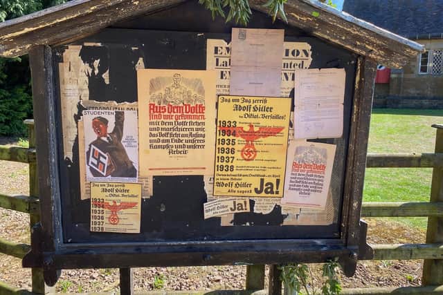 The village notice board at Goadby Marwood doubling as an information point in Nazi Germany