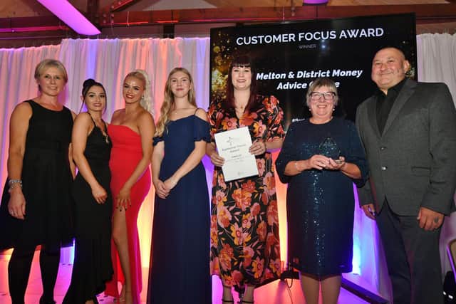 Melton Times Best of Melton Awards 2022.
Customer Focus Award - sponsor Shelagh Core with winners Melton Money Advice Centre with finalists Big Bums and Little Bums and Sophie Elise Beauty Salon and Day Spa
