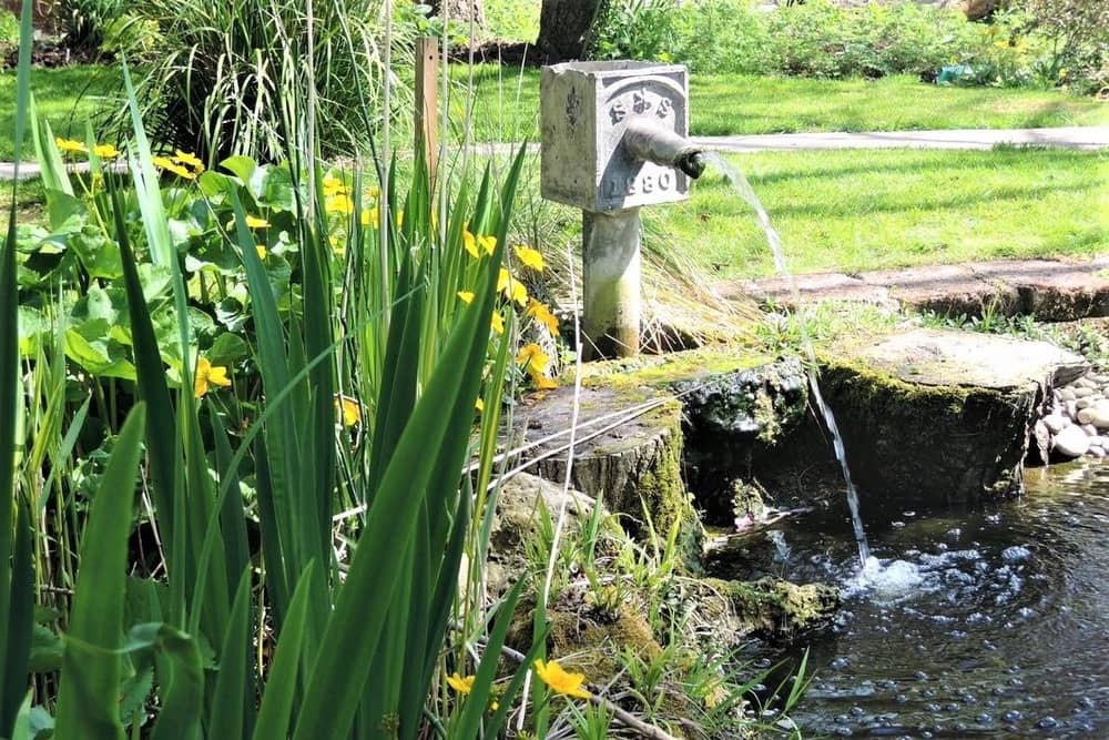 A water feature in the gardens at Tresillian House in Melton