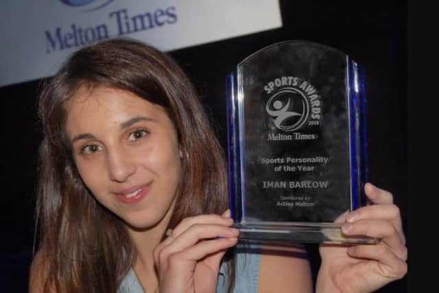 Iman Barlow pictured after being named Melton Times Sports Personality of the Year back in 2015