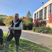 Rotary president, Wendy Daunt, and Mayor of Melton, Councillor Alan Hewson, planting crocuses for the polio campaign
PHOTO: S Herlihy