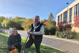 Rotary president, Wendy Daunt, and Mayor of Melton, Councillor Alan Hewson, planting crocuses for the polio campaign
PHOTO: S Herlihy