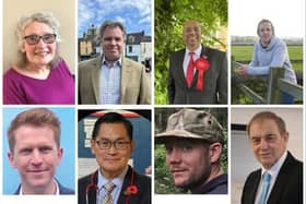GENERAL ELECTION 2024 : Candidates for Melton and Syston constituency - clockwise from top left - Marilyn Gordon (Independent); Edward Argar (Conservative); Zafran Khan (Labour); Andy Konieczko (Liberal Democrats); Pete Morris (Reform UK); Matt Shouler (Rejoin UK); Dr Teck Khong (Alliance for Democracy and Freedom); Alastair McQuillan (Green Party)