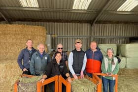 Glebe House members and Brooksby students with the handmade hay net racks