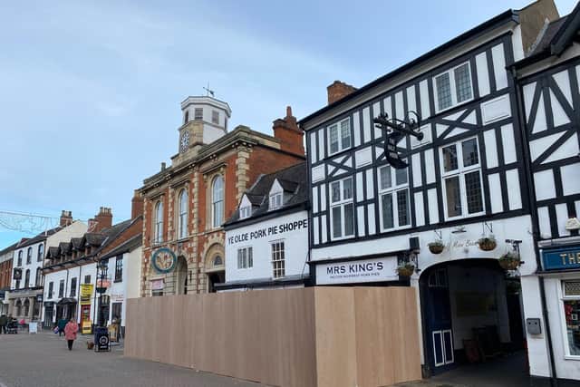 A screen has gone up around Melton's Ye Olde Pork Shoppe as major renovation work starts