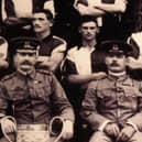 Harry White (top left) pictured with the Army football team just before the Great War