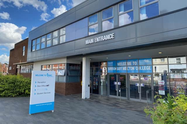 The entrance to the Melton Mowbray college and theatre site