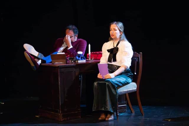 Eliza and Higgins in a scene from My Fair Lady at Melton Theatre