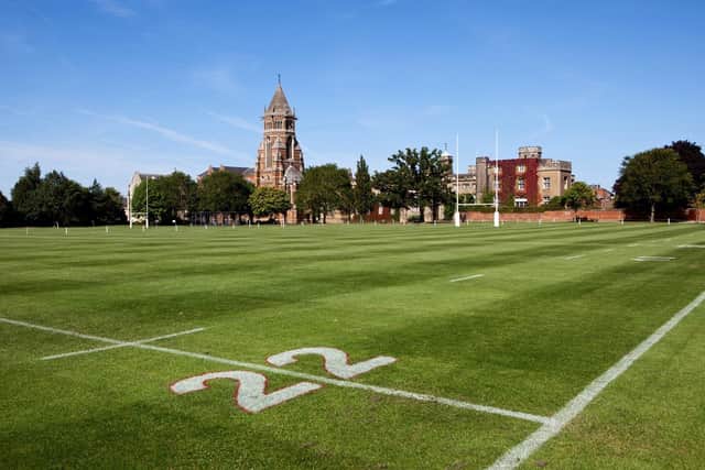 The iconic rugby field at Rugby School where William Webb Ellis first picked up a football and ran with it in 1823