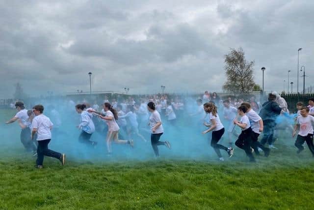 Sherard School pupils take part in the charity Colour Dash