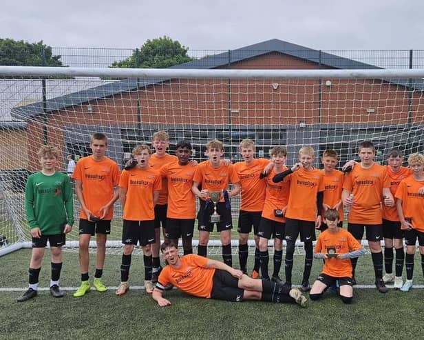 Asfordby Vipers Under 14s celebrate their cup success