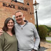 Simon and Tania Henson, the first tenants at the community-owned Black Horse pub at Grimston which reopens this week