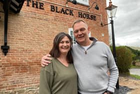 Simon and Tania Henson, the first tenants at the community-owned Black Horse pub at Grimston which reopens this week