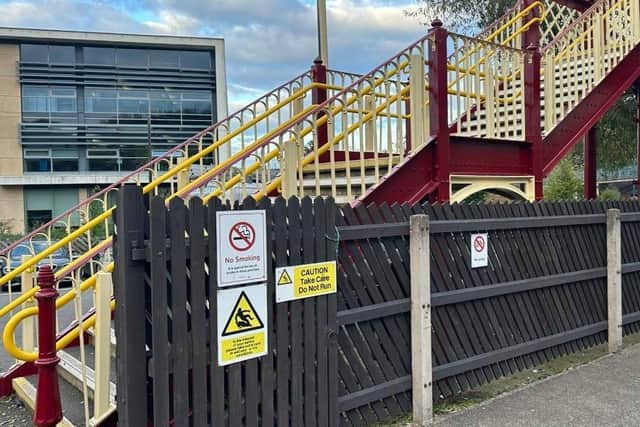 Part of the refurbishment of Melton Mowbray railway station