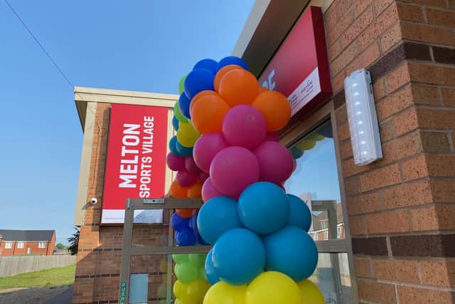 Balloons at the open day for the new leisure facilities at Melton Sports Village