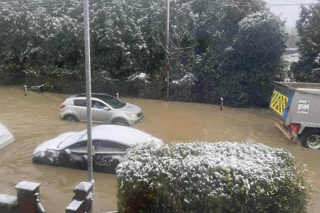 The floods on Saxby Road this morning IMAGE Anna Ogonowska