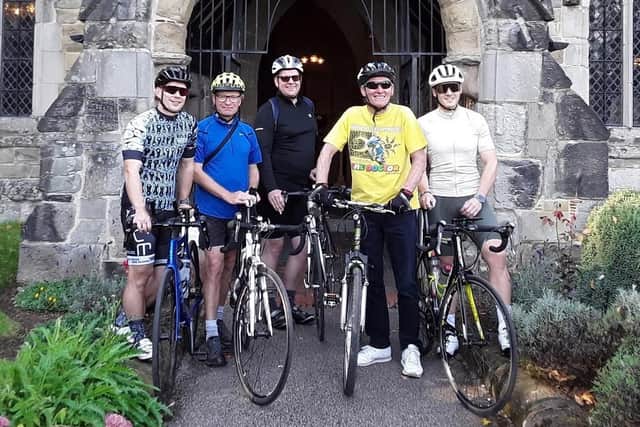Cyclists taking part in a previous Ride+Stride fundraiser for Leicestershire churches