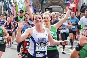 Stilton Striders members at this year's London Marathon.
