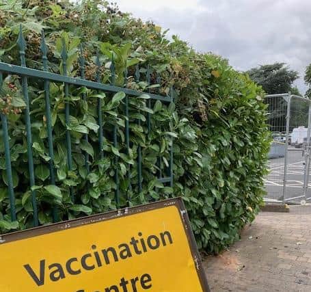 The sign outside the Melton Covid vaccination centre