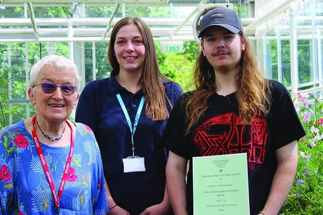 Connor Thompson with his Brooksby Horticulture Award