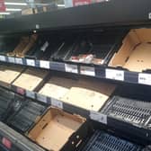 Empty shelves today in Sainsbury's in Melton