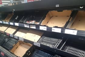 Empty shelves today in Sainsbury's in Melton