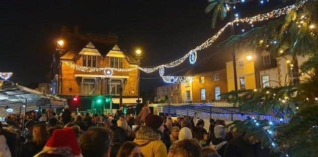 Crowds in town for Friday's Christmas lights switch-on
