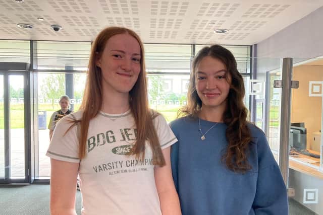 Abigail Ritchie and Emma Pullen got their A-level results this morning at MV16