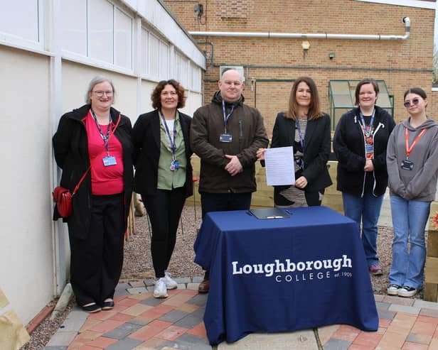 Staff and students in the College allotment celebrate the Race to Zero pledge