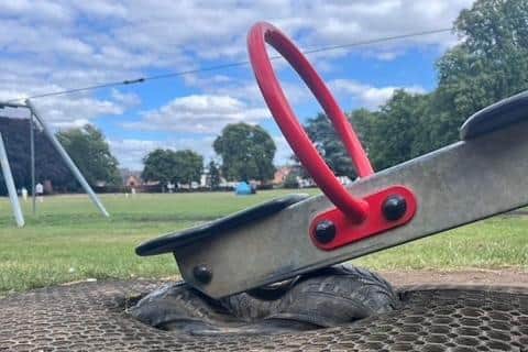 The seesaw in Melton's destination play park on which a young child was injured