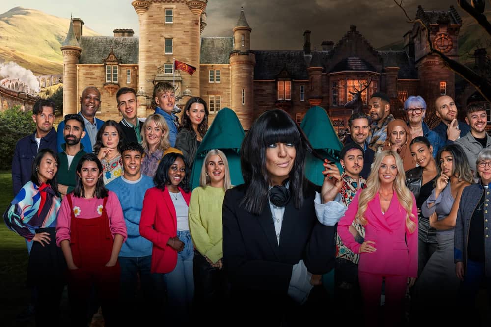 Claudia Winkleman with The Traitors series three contestants