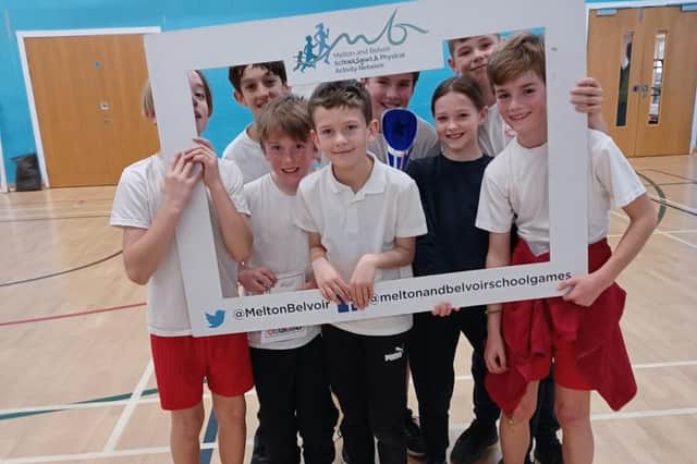 Pupils in the Great Dalby Primary School basketball team celebrate their victory in the Melton area schools championships