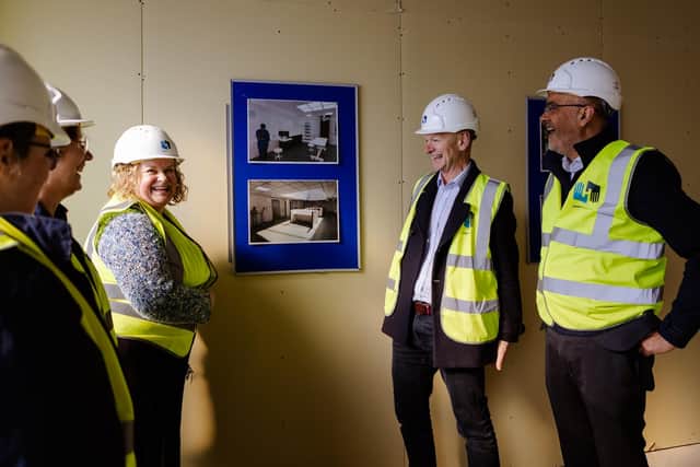 The topping out ceremony at Leicester General Hospital for the new endoscopy unit