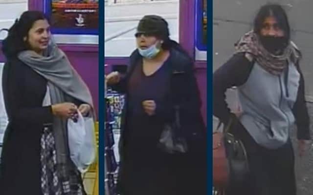 The three women in the group of five police want to speak to in connection with a burglary from a flat above a Melton shop