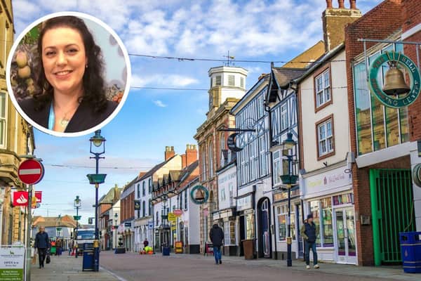 Rutland and Melton MP Alicia Kearns, inset, has launched her new competition to find the area's favourite shop. Photograph shows Melton town centre