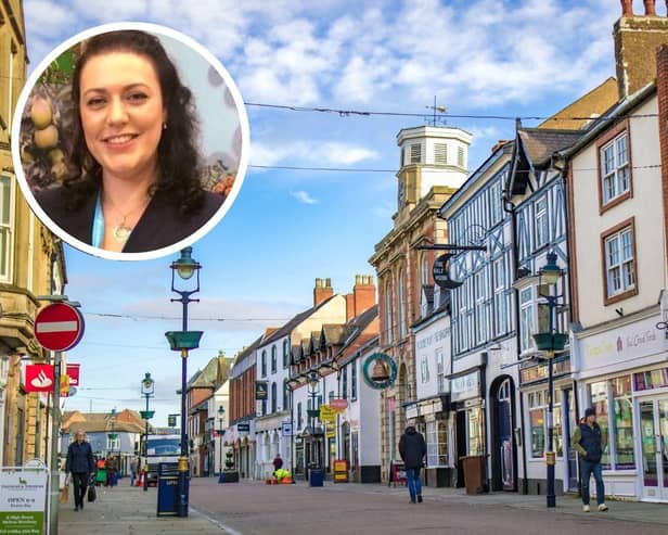 Rutland and Melton MP Alicia Kearns, inset, has launched her new competition to find the area's favourite shop. Photograph shows Melton town centre