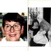 Olivia Durrance (left), who has passed away aged 94, and as a nanny for four children in younger days
