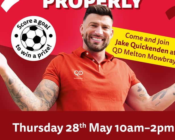 Television personality Jake Quickenden is hosting a free family event at QD Stores in Melton Mowbray